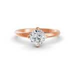 Load image into Gallery viewer, Round Cut Real Moissanite 4 Prong Solitaire Ring 14K Gold Plated
