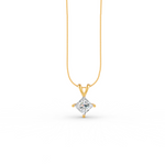 Load image into Gallery viewer, Princess Cut Moissanite Solitaire Pendant 14K Gold Plated