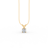 Round Cut Moissanite Solitaire Pendant 14K Yellow Gold Plated