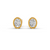 Oval Cut Real Moissanite Bezel Set Solitaire Stud Earrings Screw Back 14K Gold Plated