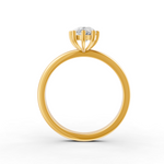 Load image into Gallery viewer, Pear Cut Real Moissanite 5 Prong Solitaire Ring 14K Gold Plated