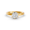 1-5 Ct Round Cut Moissanite Solitaire Engagement Ring 14K Yellow Gold Plated