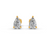 Pear Cut Real Moissanite 3 Prong Solitaire Stud Earrings Screw Back 14K Gold Plated
