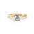 1-5 Ct Emerald Cut Real Moissanite 4 Prong Solitaire Ring 14K Yellow Gold Plated