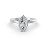Load image into Gallery viewer, Marquise Cut Real Moissanite Bezel Set Solitaire Ring 14K Gold Plated