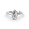 1-5 Ct Marquise Cut Real Moissanite Bezel Set Solitaire Ring 14K Yellow Gold Plated