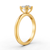 1-5 Ct Cushion Cut Real Moissanite Double Prong Solitaire Ring 14K Yellow Gold Plated