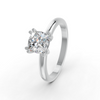 1-5 Ct Cushion Cut Real Moissanite Double Prong Solitaire Ring 14K Yellow Gold Plated