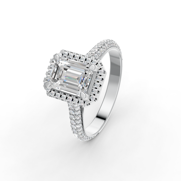 2.34 Ct Radiant Cut Certified Moissanite Engagement Ring 14K Yellow Gold Plated