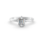 Load image into Gallery viewer, Emerald Cut Real Moissanite 4 Prong Solitaire Ring 14K Gold Plated