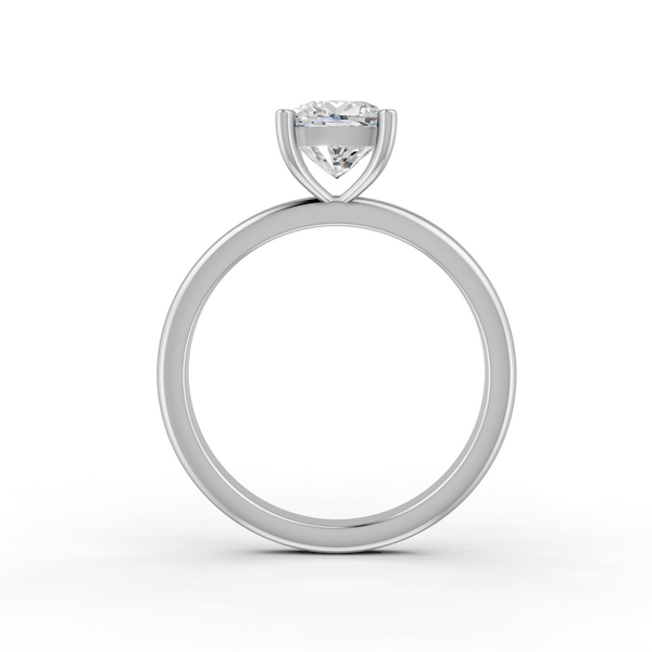 1-5 Ct Cushion Cut Real Moissanite 4 Prong Solitaire Ring 14K Yellow Gold Plated