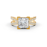 Load image into Gallery viewer, 3Ct Princess Cut Moissanite Women Engagement Ring 14K Gold Plated
