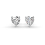 Load image into Gallery viewer, Heart Cut Real Moissanite 3 Prong Solitaire Stud Earrings Screw Back 14K Gold Plated