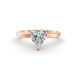 Load image into Gallery viewer, Heart Cut Real Moissanite 3 Prong Solitaire Ring 14K Gold Plated