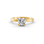 Load image into Gallery viewer, Heart Cut Real Moissanite 4 Prong Solitaire Ring 14K Gold Plated
