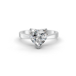 Load image into Gallery viewer, Heart Cut Real Moissanite V Prong Solitaire Ring 14K Gold Plated
