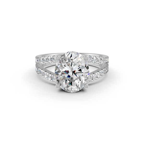 3.83Ct Oval Cut Moissanite Women Engagement Ring 14K Gold Plated