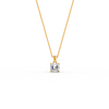 Asscher Cut GRA Certified Moissanite Solitaire Pendant in 14K Yellow Gold Plated