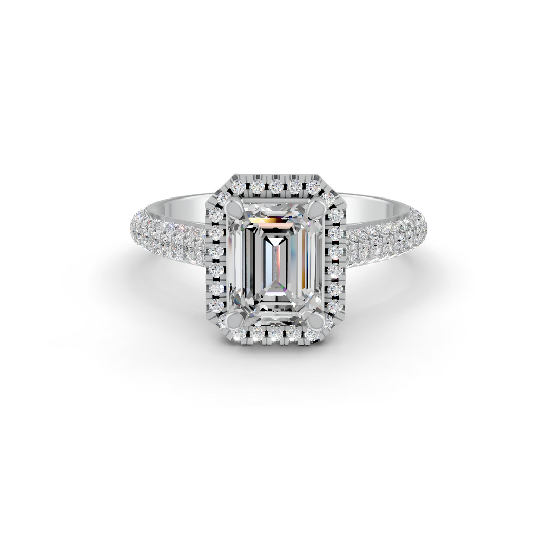 2.50 Ct Radiant Cut Moissanite Engagement Ring 14K Gold Plated