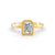 1-5 Ct Emerald Cut Real Moissanite Bezel Set Solitaire Ring 14K Yellow Gold Plated