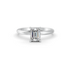 1-5 Ct Emerald Cut Real Moissanite 4 Prong Solitaire Ring 14K Yellow Gold Plated