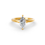 Load image into Gallery viewer, Marquise Cut Real Moissanite 4 Prong Solitaire Ring 14K Gold Plated
