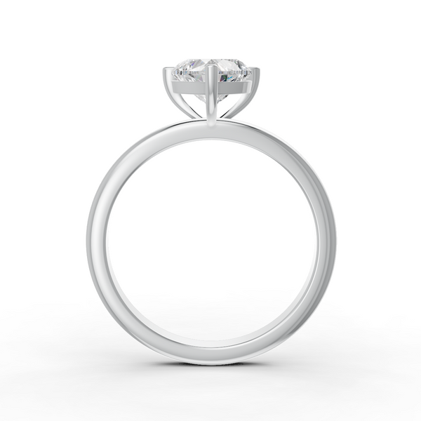 1-5 Ct Heart Cut Real Moissanite 3 Prong Solitaire Ring 14K Yellow Gold Plated