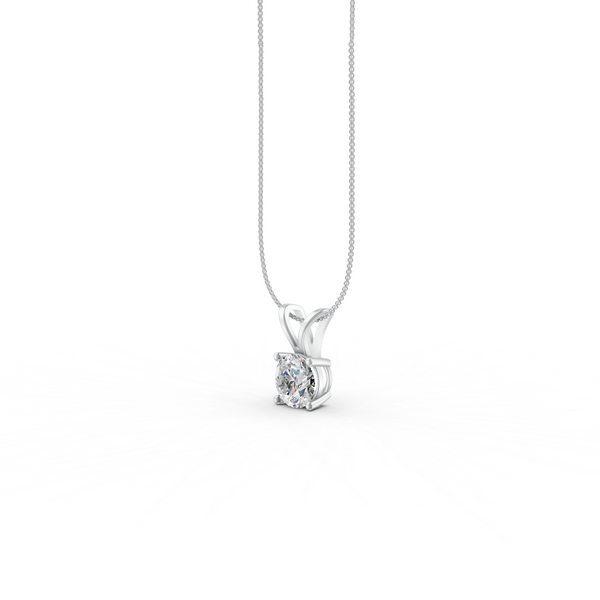 Round Cut Moissanite Solitaire Pendant 14K Yellow Gold Plated