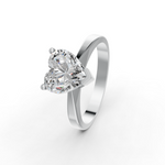 Load image into Gallery viewer, Heart Cut Real Moissanite V Prong Solitaire Ring 14K Gold Plated