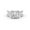 3.66Ct Princess Cut Certified Moissanite Women Engagement Ring 14K Yellow Gold Plated