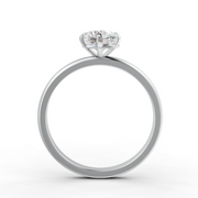 Round Cut Moissanite Solitaire Engagement Ring 14K White Gold Plated