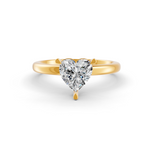 Load image into Gallery viewer, Heart Cut Real Moissanite 3 Prong Solitaire Ring 14K Gold Plated