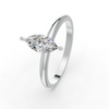 1-5 Ct Marquise Cut Real Moissanite 2 Prong Solitaire Ring 14K Yellow Gold Plated