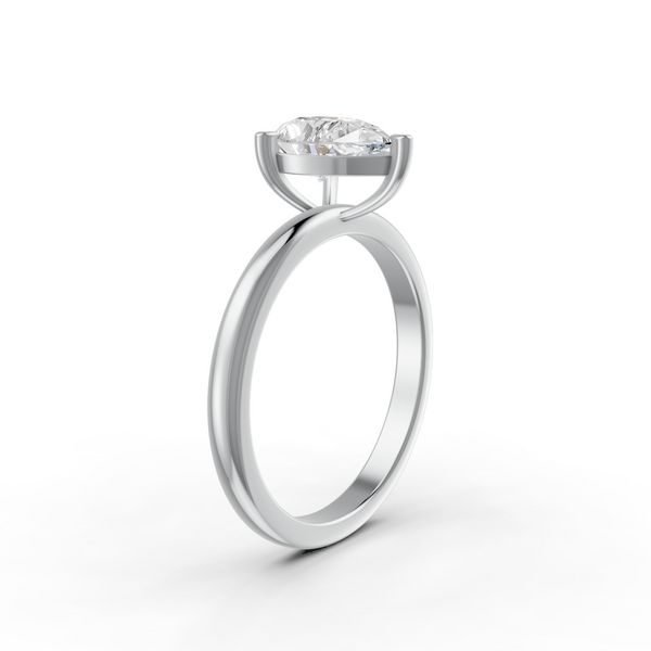 1-5 Ct Pear Cut Real Moissanite Claw Prong Solitaire Ring 14K Yellow Gold Plated