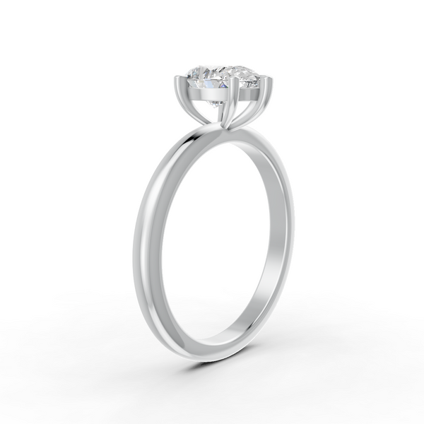 1-5 Ct Pear Cut Real Moissanite 5 Prong Solitaire Ring 14K Yellow Gold Plated