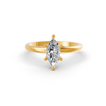Load image into Gallery viewer, Marquise Cut Real Moissanite 6 Prong Solitaire Ring 14K Gold Plated