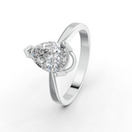 Load image into Gallery viewer, Pear Cut Real Moissanite 3 Prong Solitaire Ring 14K Gold Plated