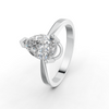 1-5 Ct Pear Cut Real Moissanite 3 Prong Solitaire Ring 14K Yellow Gold Plated
