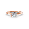 1-5 Ct Round Cut Real Moissanite 3 Prong Solitaire Ring 14K Yellow Gold Plated
