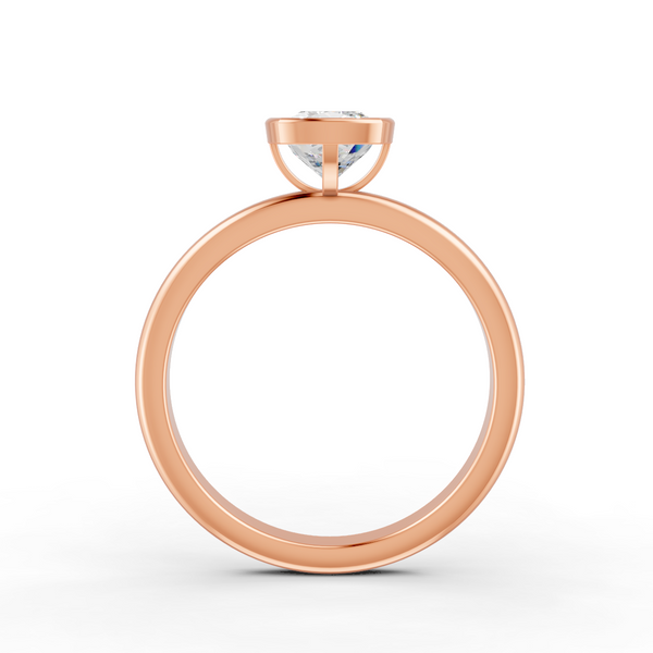 1-5 Ct Cushion Cut Real Moissanite Bezel Set Solitaire Ring 14K Yellow Gold Plated