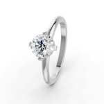 Load image into Gallery viewer, Round Cut Real Moissanite 4 Prong Solitaire Ring 14K Gold Plated