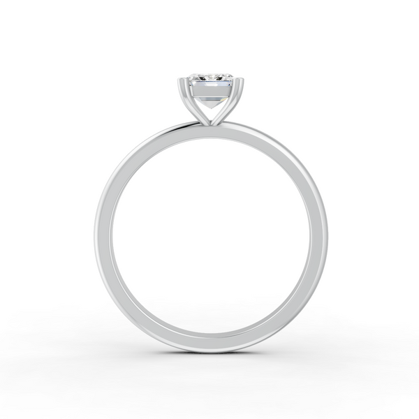 1-5 Ct Emerald Cut Real Moissanite 4 Prong Solitaire Ring 14K Yellow Gold Plated