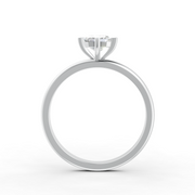 Emerald Cut Real Moissanite 4 Prong Solitaire Ring 14K Gold Plated