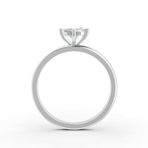 1-5 Ct Emerald Cut Real Moissanite 4 Prong Solitaire Ring 14K Yellow Gold Plated