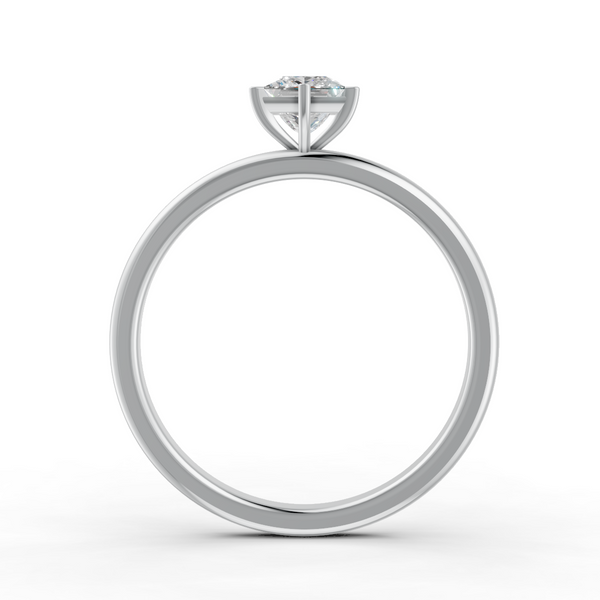 1-5 Ct Princess Cut Real Moissanite Claw Prong Solitaire Ring 14K Yellow Gold Plated