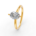 Load image into Gallery viewer, Oval Cut Real Moissanite 2 Prong Solitaire Ring 14K Gold Plated