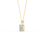 Load image into Gallery viewer, Emerald Cut Moissanite Solitaire Pendant 14K Gold Plated