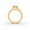 4Ct Radiant Cut Moissanite Bridal Engagement Ring 14K Yellow Gold Plated