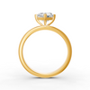1-5 Ct Heart Cut Real Moissanite 3 Prong Solitaire Ring 14K Yellow Gold Plated