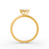 1-5 Ct Emerald Cut Real Moissanite 4 Prong Solitaire Ring 14K Yellow Gold Plated